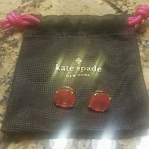 Kate Spade pink studs with gold